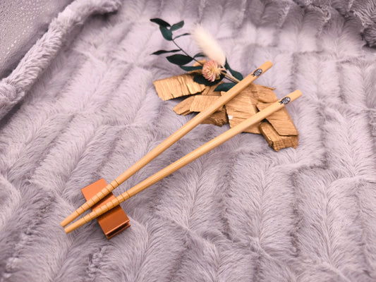 2 Chopsticks personalisiert Fisch Essstäbchen 1 Paar Bambus 22,5 cm Wunschgravur China Essen Food Sushi Geschenk