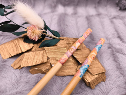 2 Chopsticks personalisiert Essstäbchen 1 Paar Bambus 22,5 cm 5 Motive Wunschgravur China Essen Food Sushi Geschenk