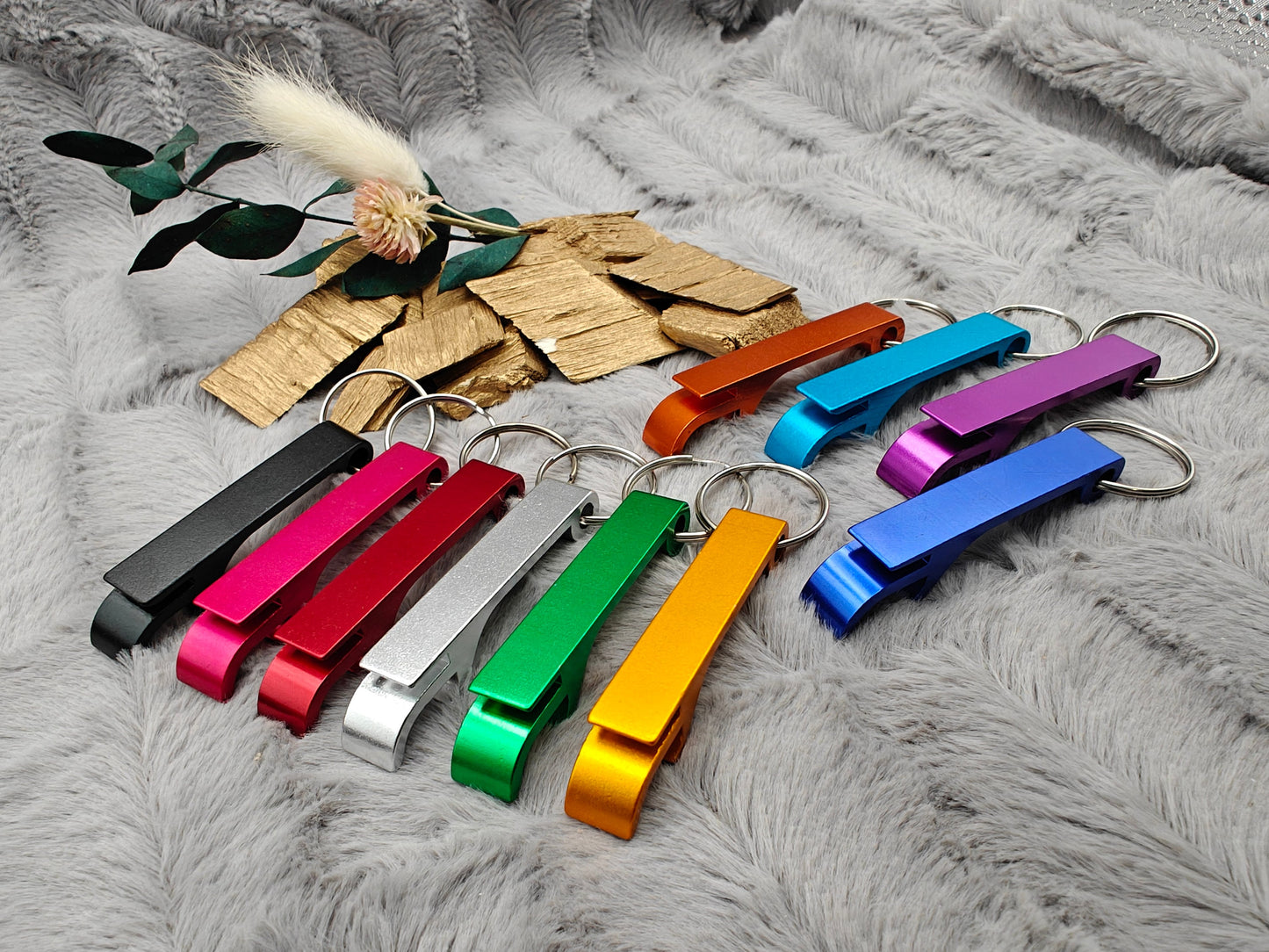 Flaschenöffner personalisiert 2 in 1 Dosenöffner als Schlüsselanhänger mit Gravur Geschenk Geschenkidee in verschiedenen Farben Aluminium