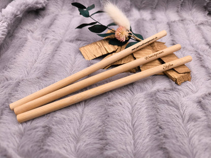 Trinkhalm personalisiert aus Bambus Strohhalm mit individueller Gravur Straw Geschenk
