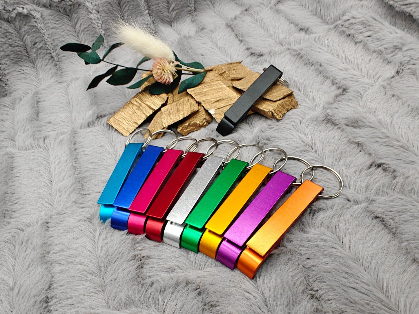 Flaschenöffner personalisiert 2 in 1 Dosenöffner als Schlüsselanhänger mit Gravur Geschenk Geschenkidee in verschiedenen Farben Aluminium