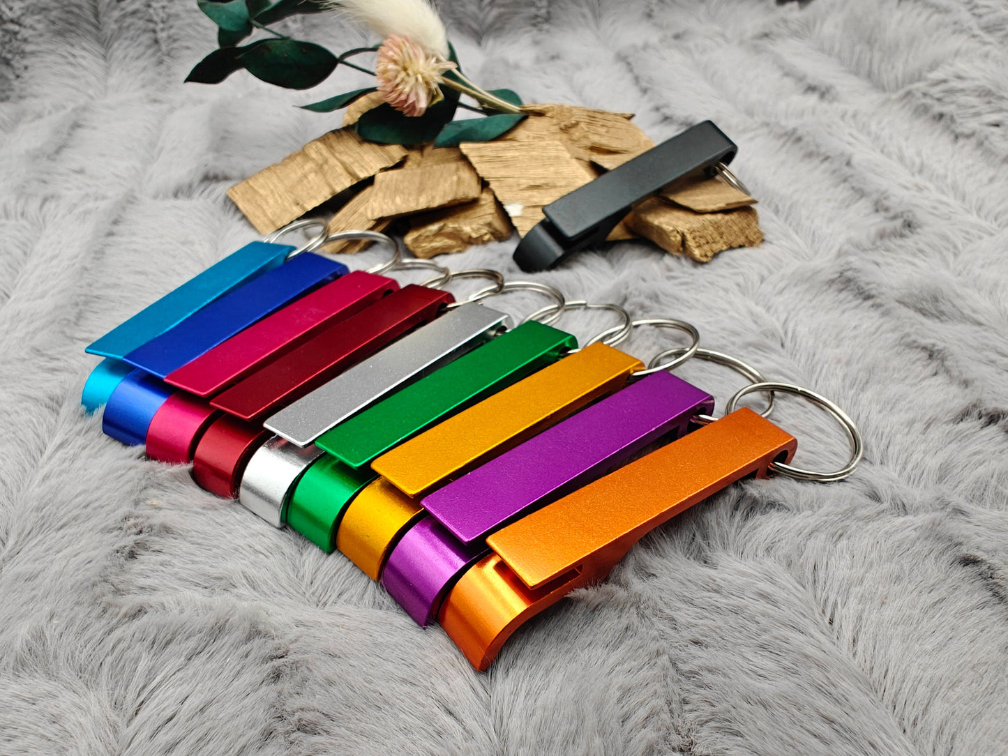 Flaschenöffner personalisiert 2 in 1 Dosenöffner als Schlüsselanhänger mit Gravur Geschenk Geschenkidee in verschiedenen Farben Aluminium