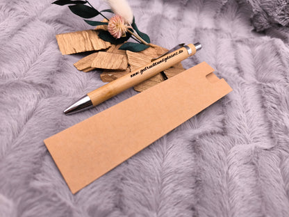 Abschiedsgeschenk Kugelschreiber personalisiert aus Bambus mit Gravur schwarz Kuli Stift Holz Geschenk Gift