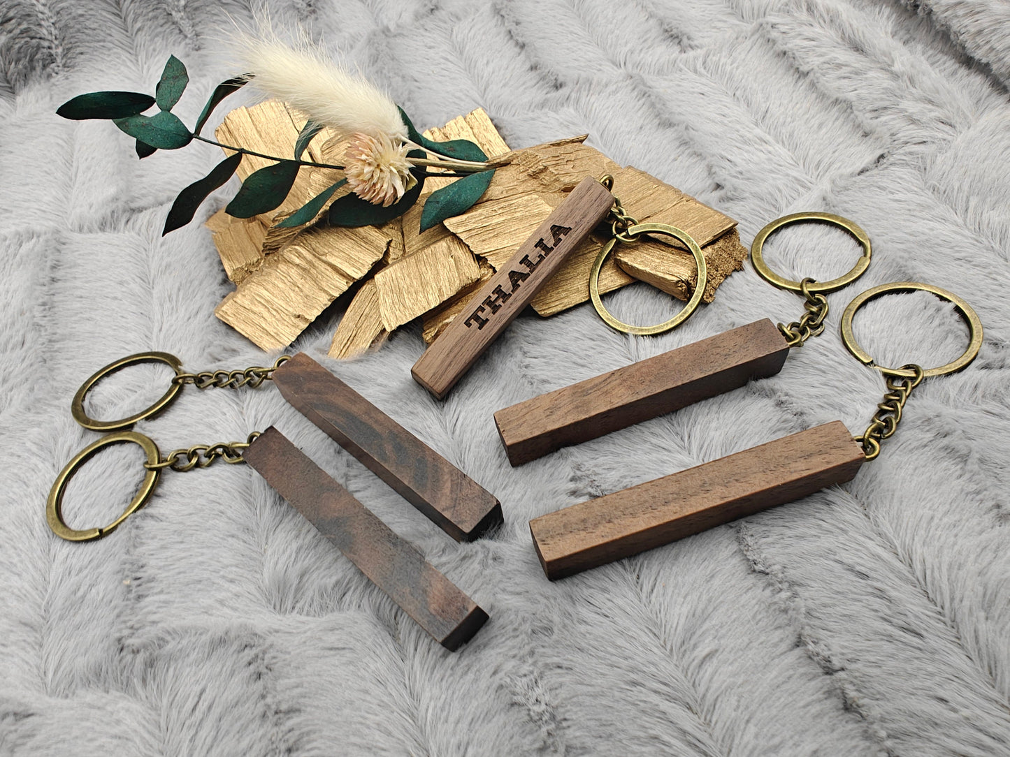 Schlüsselanhänger Holz personalisiert Vintage mit Wunschgravur ideales Geschenk Geschenkidee