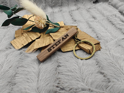 Schlüsselanhänger Holz personalisiert Vintage mit Wunschgravur ideales Geschenk Geschenkidee
