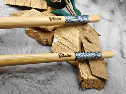 2 Chopsticks personalisiert mit Muster Essstäbchen 1 Paar Bambus 24 cm Wunschgravur China Essen Food Sushi Geschenk