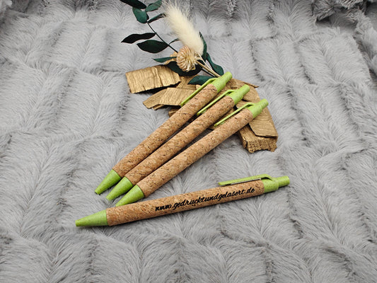 Kugelschreiber personalisiert aus Kork mit Gravur 4 Farben zur Wahl Kuli Stift Gastgeschenk Geschenk