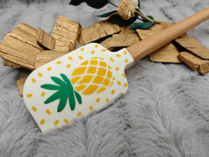 Teigschaber Silikonspatel personalisiert Ananas  backen, kochen ca. 23 cm lang mit Wunschgravur personalisiert Geschenk