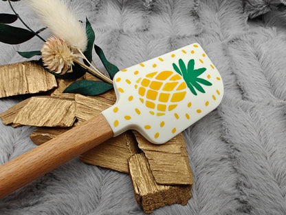 Teigschaber Silikonspatel personalisiert Ananas  backen, kochen ca. 23 cm lang mit Wunschgravur personalisiert Geschenk
