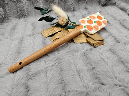 Teigschaber Silikonspatel personalisiert Orange  backen, kochen ca. 23 cm lang mit Wunschgravur personalisiert Geschenk