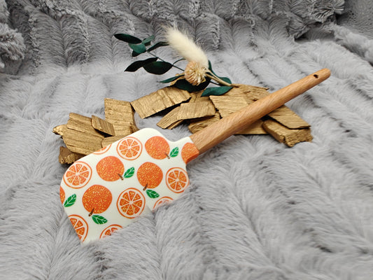 Teigschaber Silikonspatel personalisiert Orange  backen, kochen ca. 23 cm lang mit Wunschgravur personalisiert Geschenk