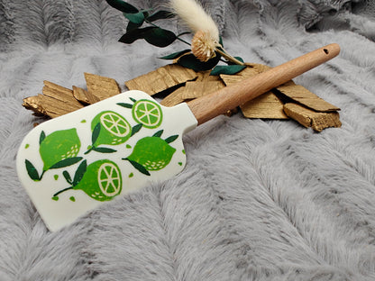 Teigschaber Silikonspatel personalisiert Limette  backen, kochen ca. 23 cm lang mit Wunschgravur personalisiert Geschenk