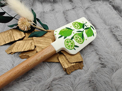 Teigschaber Silikonspatel personalisiert Limette  backen, kochen ca. 23 cm lang mit Wunschgravur personalisiert Geschenk