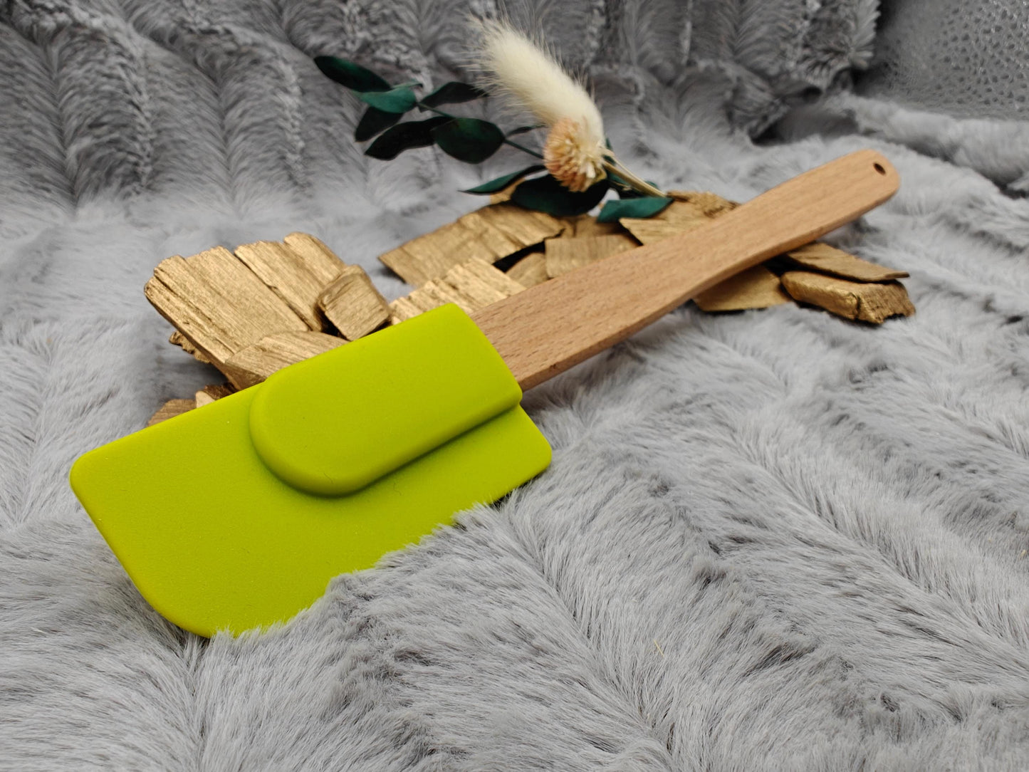 Teigschaber Silikonspatel Spatel grün  backen, kochen uvm. ca. 25 cm lang mit Wunschgravur personalisiert Geschenk