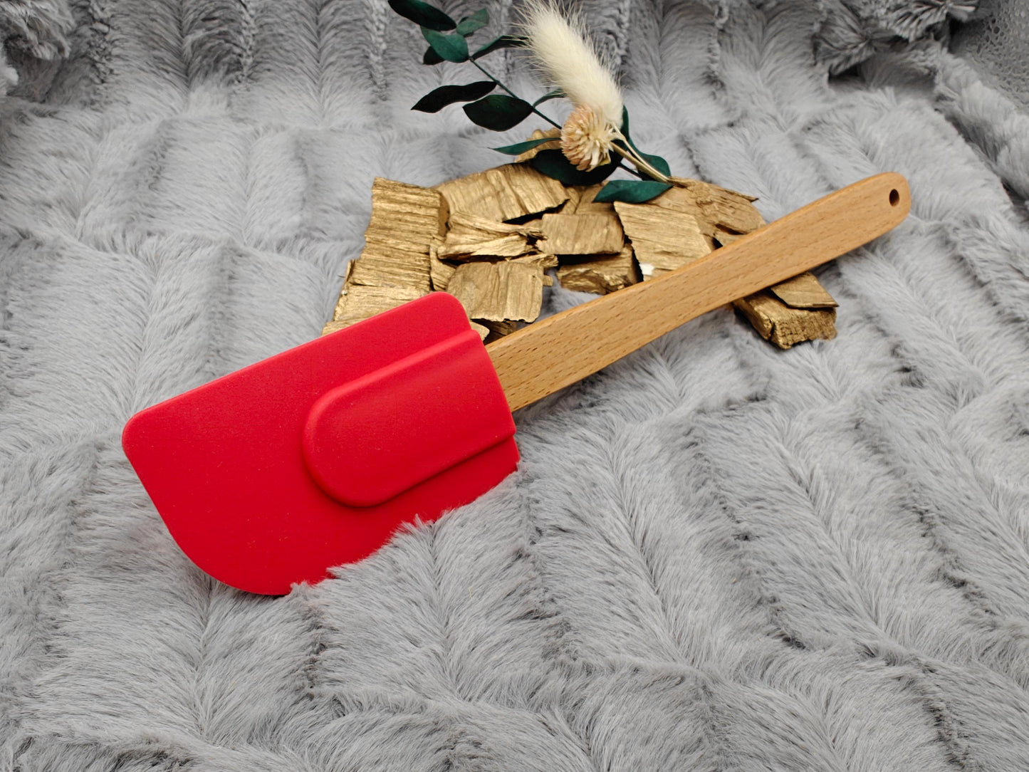 Teigschaber Silikonspatel Spatel XL rot  backen, kochen uvm. ca. 26 cm lang mit Wunschgravur personalisiert Geschenk