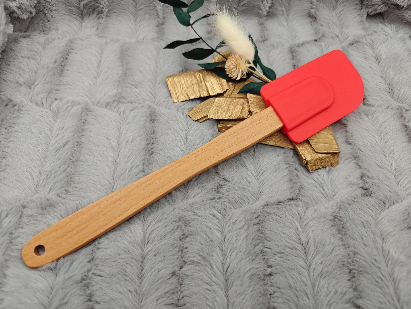 Teigschaber Silikonspatel Spatel XL rot  backen, kochen uvm. ca. 26 cm lang mit Wunschgravur personalisiert Geschenk