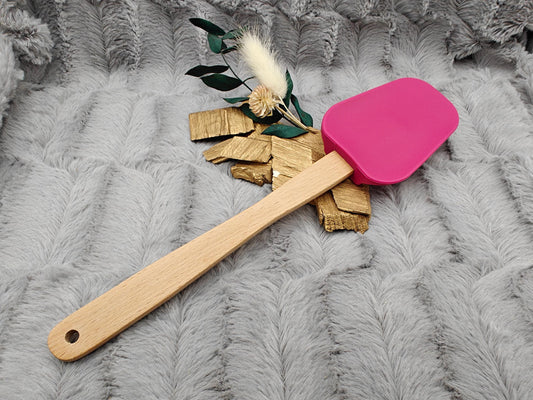 Teigschaber Silikonspatel Spatel XL lila  backen, kochen uvm. ca. 26,5 cm lang mit Wunschgravur personalisiert Geschenk