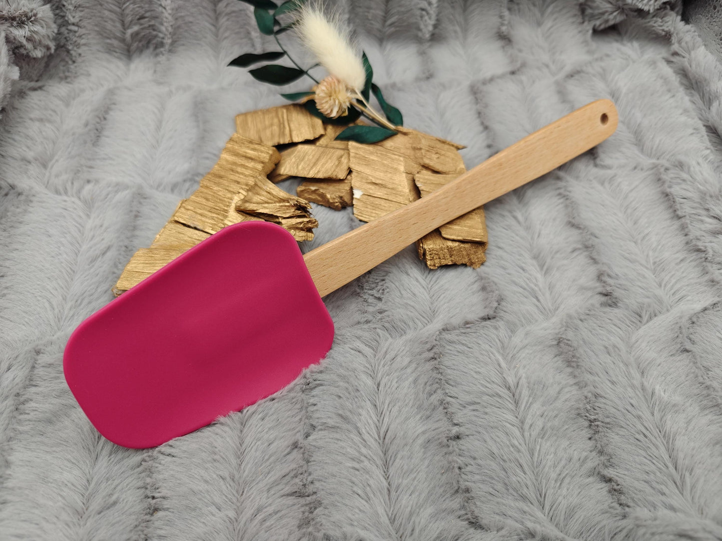 Teigschaber Silikonspatel Spatel XL lila  backen, kochen uvm. ca. 26,5 cm lang mit Wunschgravur personalisiert Geschenk