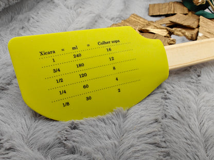 Teigschaber Silikonspatel XXL Zitrone personalisiert Holz Spatel  backen kochen grillen ca. 29 cm lang