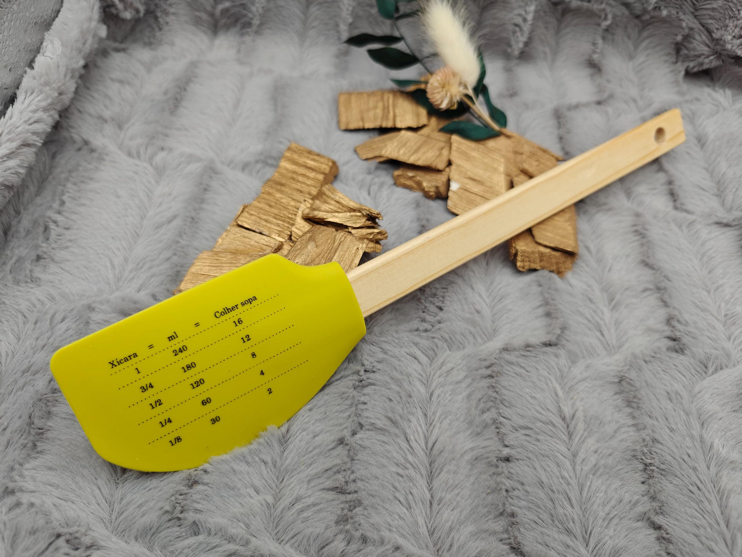 Teigschaber Silikonspatel XXL Zitrone personalisiert Holz Spatel  backen kochen grillen ca. 29 cm lang