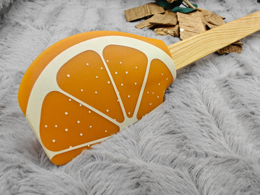 Teigschaber Silikonspatel XXL Orange personalisiert Holz Spatel  backen kochen grillen ca. 29 cm lang