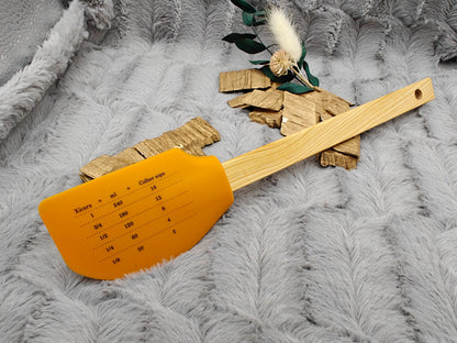 Teigschaber Silikonspatel XXL Orange personalisiert Holz Spatel  backen kochen grillen ca. 29 cm lang