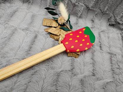 Teigschaber Silikonspatel XXL Erdbeere personalisiert Holz Spatel  backen kochen grillen ca. 29 cm lang