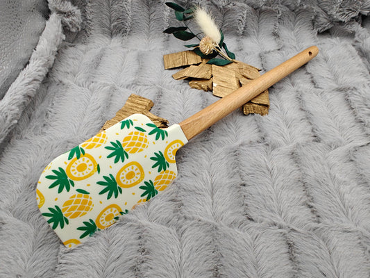Teigschaber Silikonspatel XXXL personalisiert Ananas  backen kochen ca. 32 cm lang mit Wunschgravur Geschenk Küchenhelfer