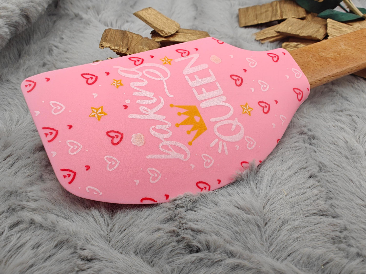 Teigschaber Silikonspatel XXXL personalisiert Baking Queen Backfee  backen kochen ca. 32 cm lang mit Wunschgravur Geschenk Küchenhelfer