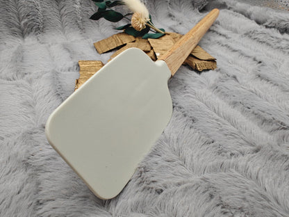 Teigschaber Silikonspatel XXXL personalisiert hellgrau  backen kochen ca. 32 cm lang mit Wunschgravur Geschenk Küchenhelfer