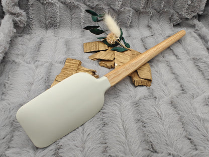 Teigschaber Silikonspatel XXXL personalisiert hellgrau  backen kochen ca. 32 cm lang mit Wunschgravur Geschenk Küchenhelfer