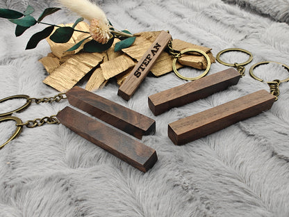 Schlüsselanhänger Holz personalisiert Vintage mit Wunschgravur ideales Geschenk Geschenkidee