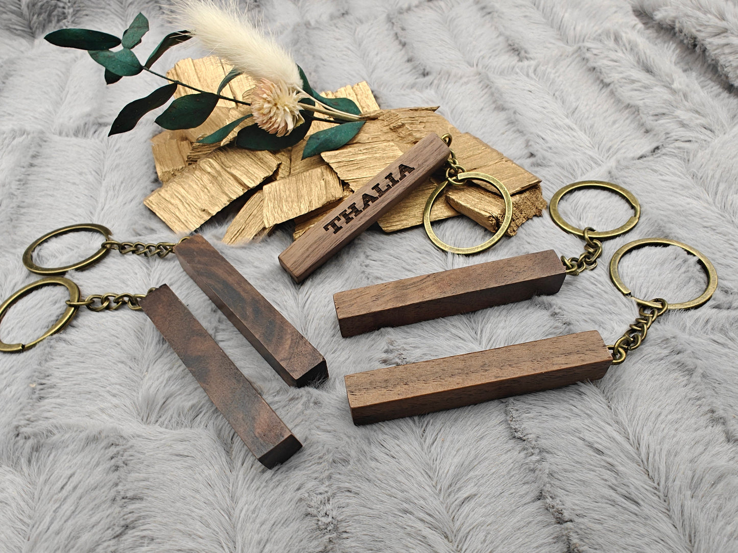 Schlüsselanhänger Holz personalisiert Vintage mit Wunschgravur ideales Geschenk Geschenkidee