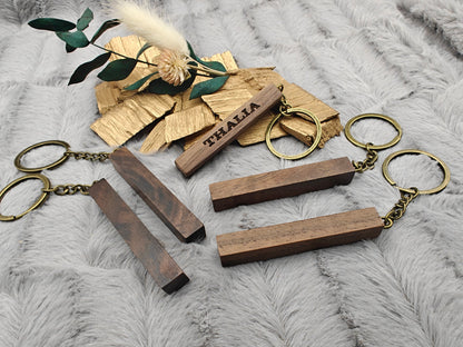 Schlüsselanhänger Holz personalisiert Vintage mit Wunschgravur ideales Geschenk Geschenkidee