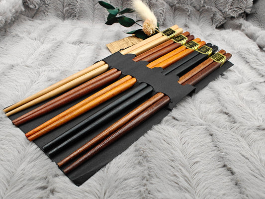 2 Chopsticks personalisiert Essstäbchen 1 Paar 22,5 cm 5 Holzarten Wunschgravur China Essen Food Sushi Geschenk