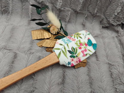 Teigschaber Silikonspatel XXXL personalisiert Blumen Schmetterling  backen kochen ca. 31 cm lang mit Wunschgravur Geschenk Küchenhelfer