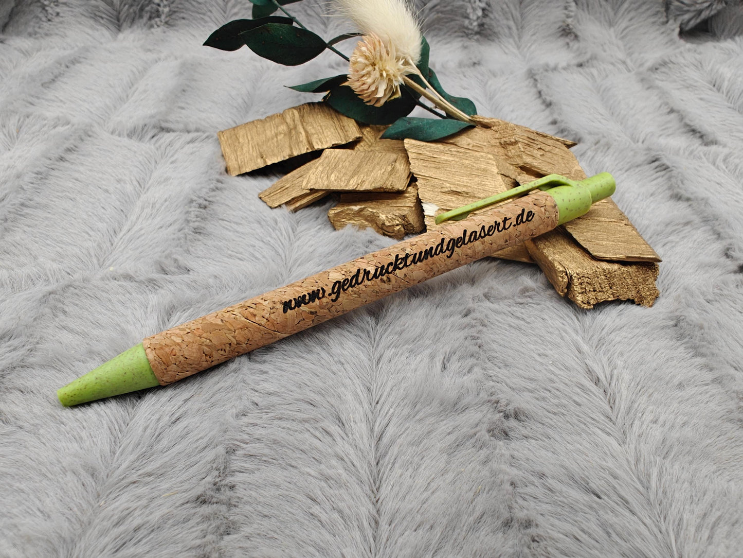 Kugelschreiber personalisiert aus Kork mit Gravur 4 Farben zur Wahl Kuli Stift Gastgeschenk Geschenk