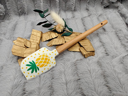 Teigschaber Silikonspatel personalisiert Ananas  backen, kochen ca. 23 cm lang mit Wunschgravur personalisiert Geschenk