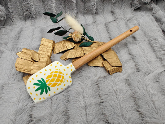 Teigschaber Silikonspatel personalisiert Ananas  backen, kochen ca. 23 cm lang mit Wunschgravur personalisiert Geschenk