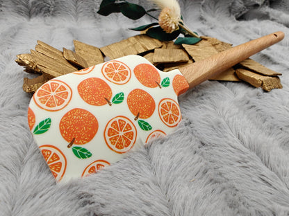 Teigschaber Silikonspatel personalisiert Orange  backen, kochen ca. 23 cm lang mit Wunschgravur personalisiert Geschenk