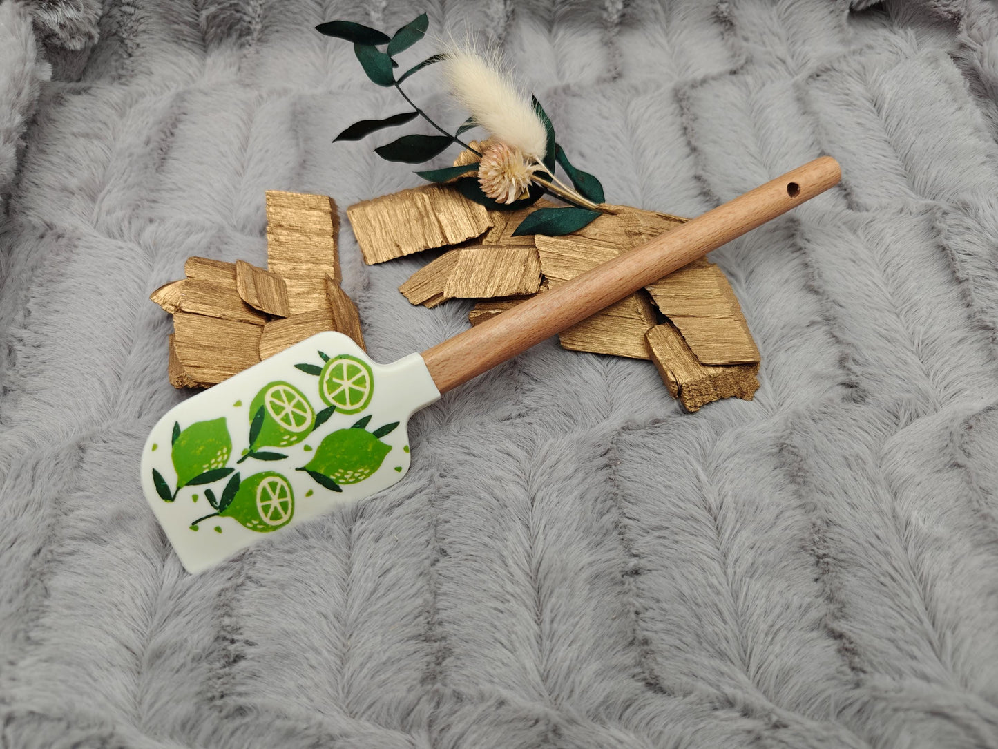 Teigschaber Silikonspatel personalisiert Limette  backen, kochen ca. 23 cm lang mit Wunschgravur personalisiert Geschenk