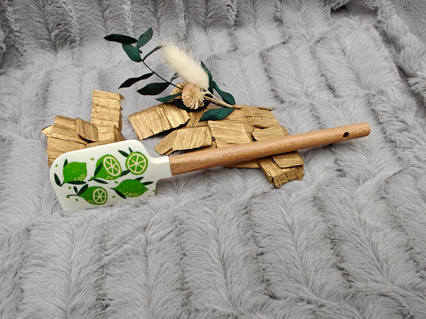 Teigschaber Silikonspatel personalisiert Limette  backen, kochen ca. 23 cm lang mit Wunschgravur personalisiert Geschenk