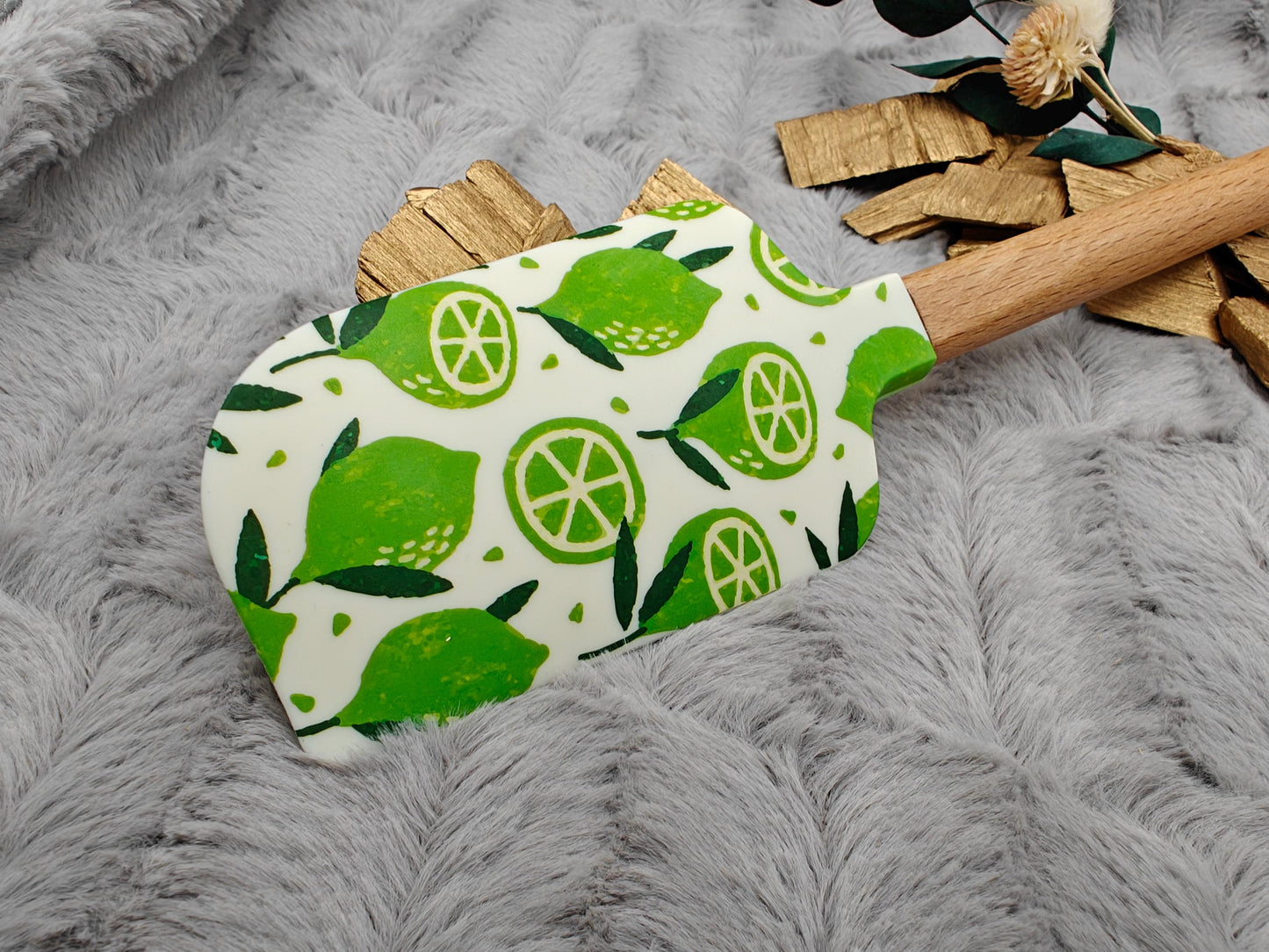 Teigschaber Silikonspatel XXXL personalisiert Limette  backen kochen ca. 32 cm lang mit Wunschgravur Geschenk Küchenhelfer