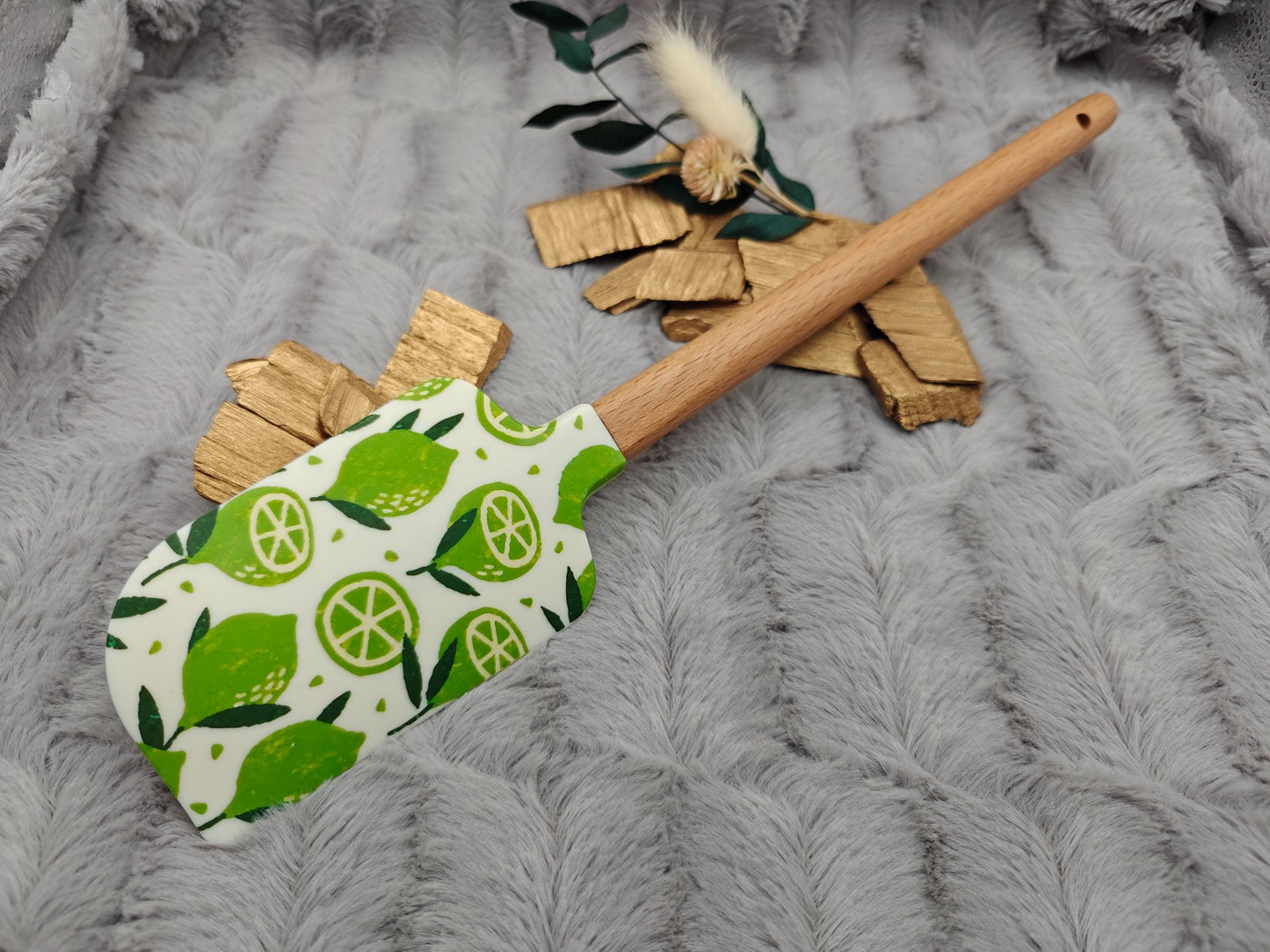 Teigschaber Silikonspatel XXXL personalisiert Limette  backen kochen ca. 32 cm lang mit Wunschgravur Geschenk Küchenhelfer