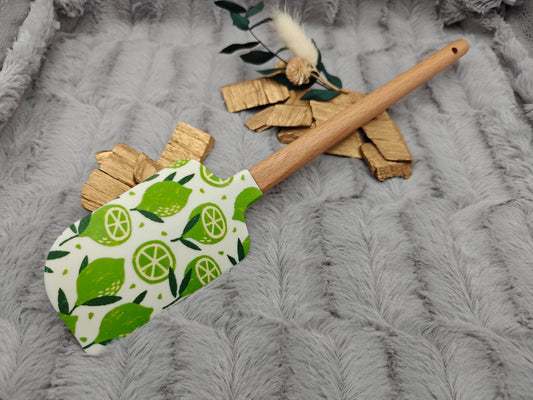 Teigschaber Silikonspatel XXXL personalisiert Limette  backen kochen ca. 32 cm lang mit Wunschgravur Geschenk Küchenhelfer