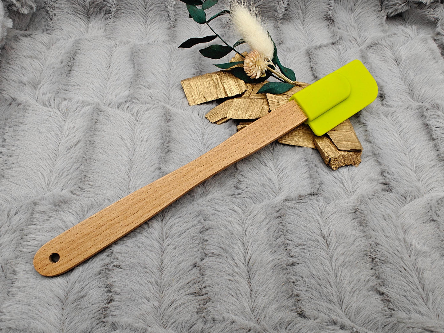 Teigschaber Silikonspatel Spatel grün  backen, kochen uvm. ca. 25 cm lang mit Wunschgravur personalisiert Geschenk