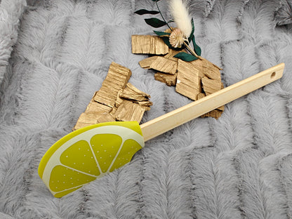 Teigschaber Silikonspatel XXL Zitrone personalisiert Holz Spatel  backen kochen grillen ca. 29 cm lang