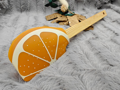 Teigschaber Silikonspatel XXL Orange personalisiert Holz Spatel  backen kochen grillen ca. 29 cm lang