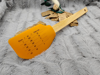 Teigschaber Silikonspatel XXL Orange personalisiert Holz Spatel  backen kochen grillen ca. 29 cm lang