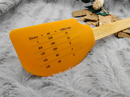 Teigschaber Silikonspatel XXL Orange personalisiert Holz Spatel  backen kochen grillen ca. 29 cm lang